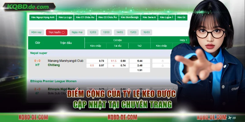 Điểm cộng của tỷ lệ kèo được cập nhật tại chuyên trang